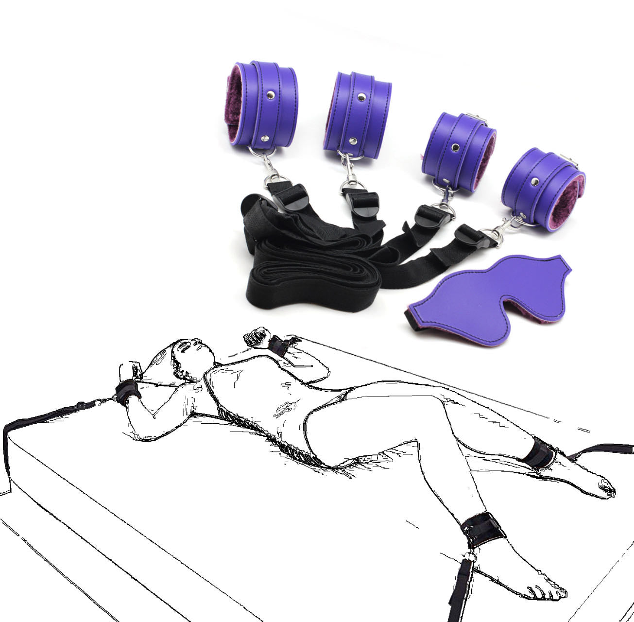 a purple under bed restraint