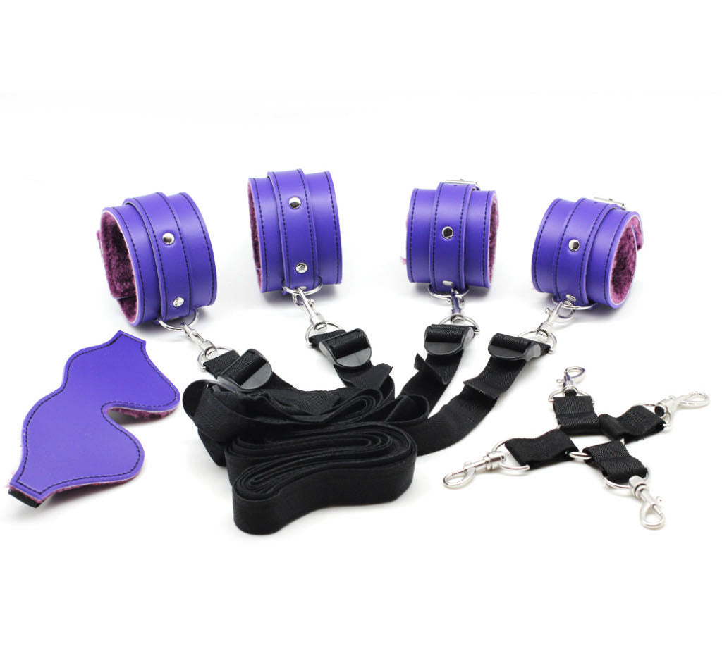 a purple under bed restraint
