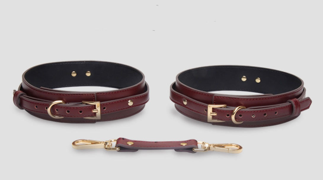 a set of bdsm thigh cuff
