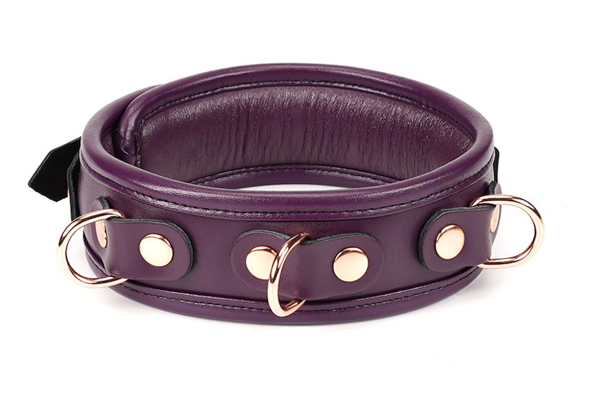 a purple Bondage Collar