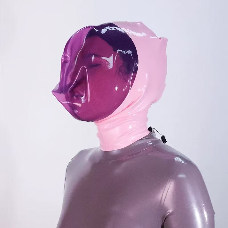Premium Latex Breathplay Hood – Adjustable Breath Control Mask for Sensory Deprivation