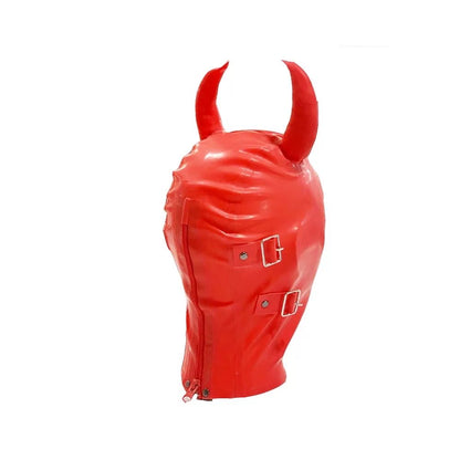 Latex Rubber Horns Hood Halloween Costume Accessory