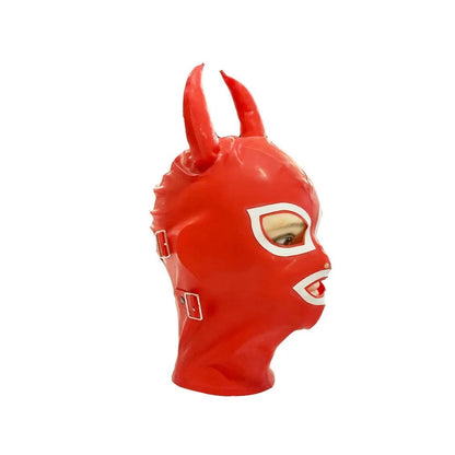 Latex Rubber Horns Hood Halloween Costume Accessory