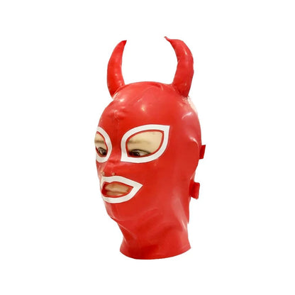 Latex Rubber Horns Hood Halloween Costume Accessory