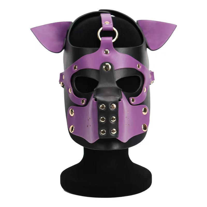 Dog Head Hood Animal Hood for Petplay Harness Hood