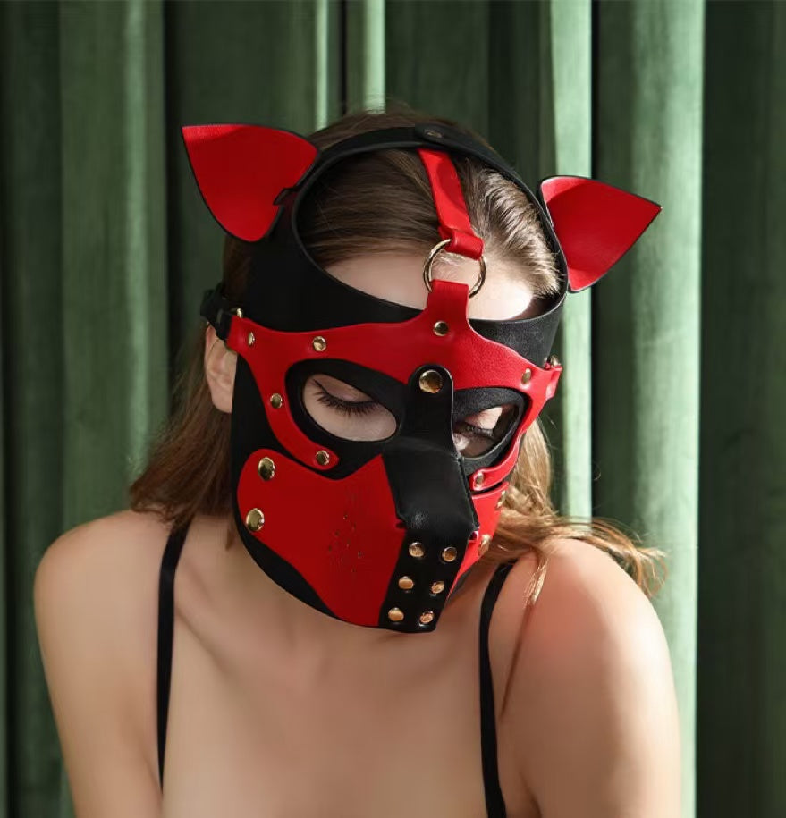 Dog Head Hood Animal Hood for Petplay Harness Hood