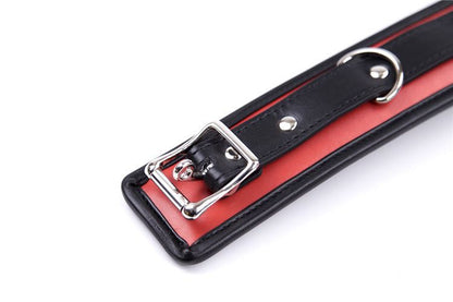 a black and red BDSM Collar and Leash