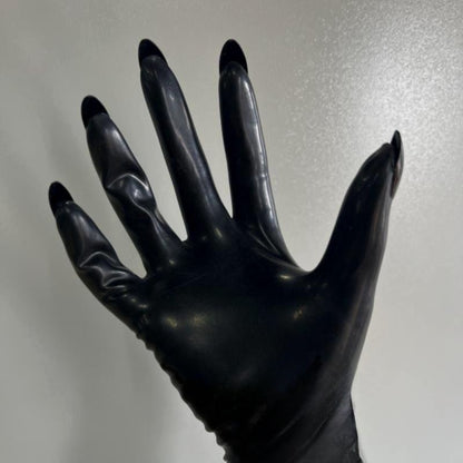 a black latex gloves