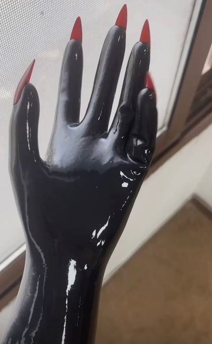 a black latex gloves