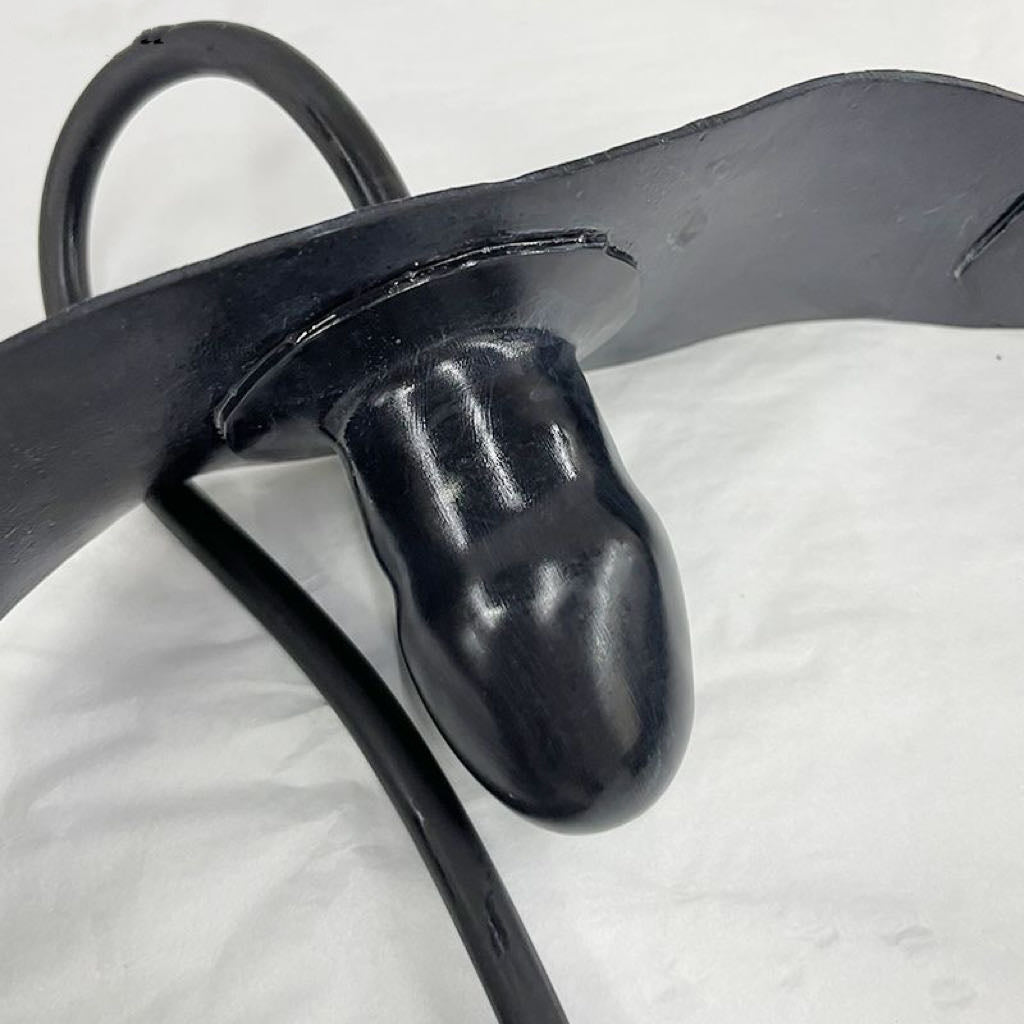 an inflatable mouth gag with latex strap