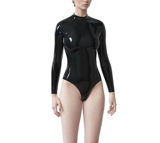 a latex bodysuit black