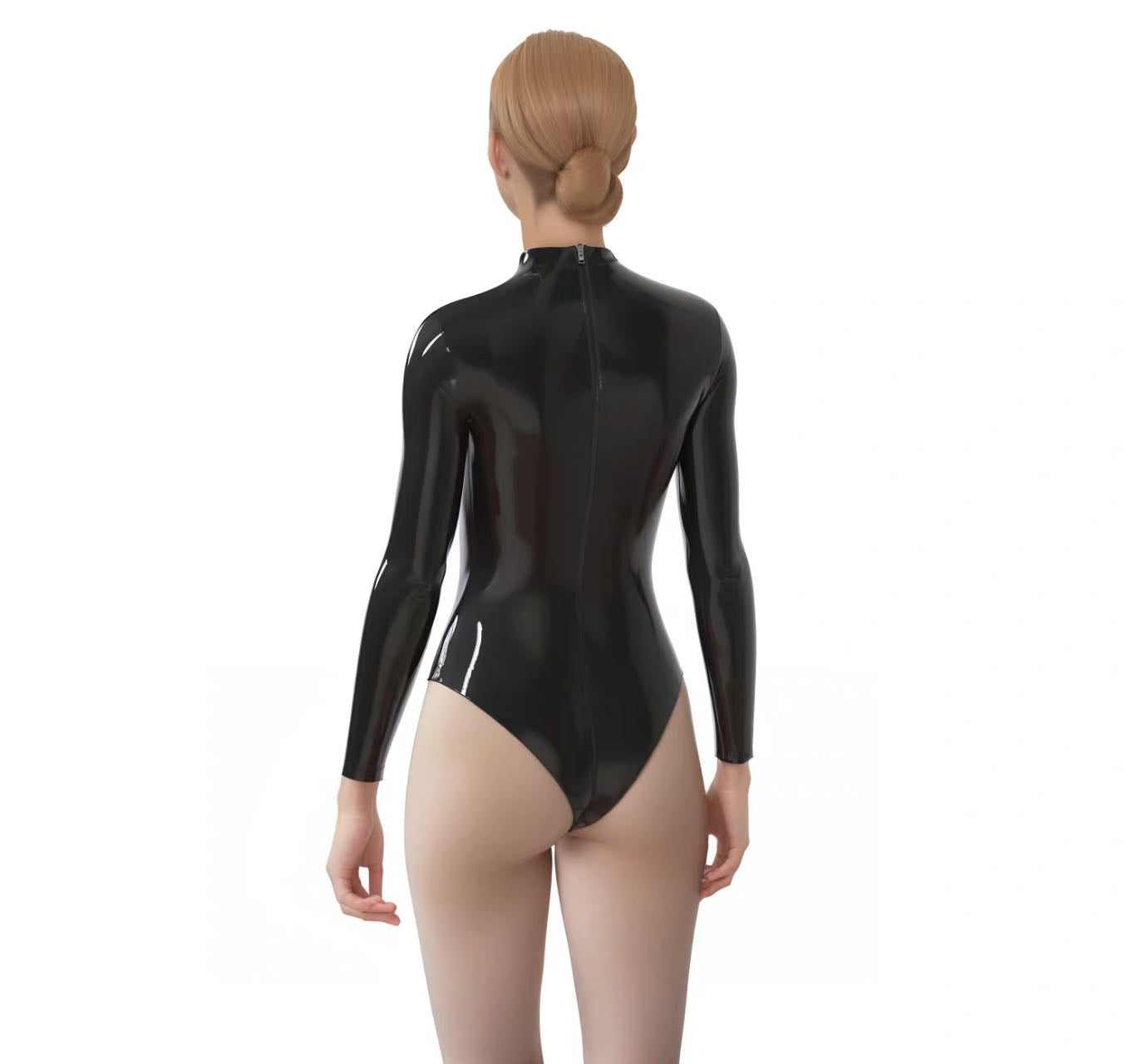 a latex bodysuit black