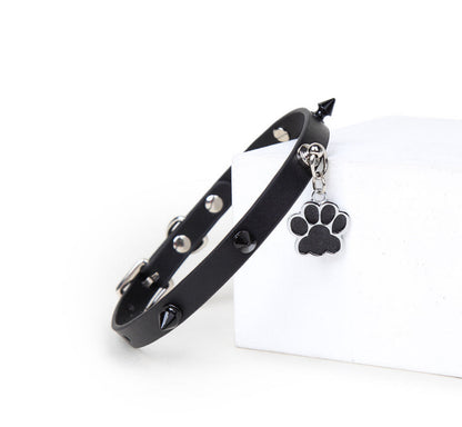 Black Spike Choker and Leash for Bdsm