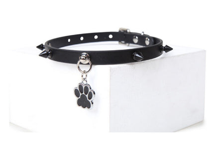 Black Spike Choker and Leash for Bdsm