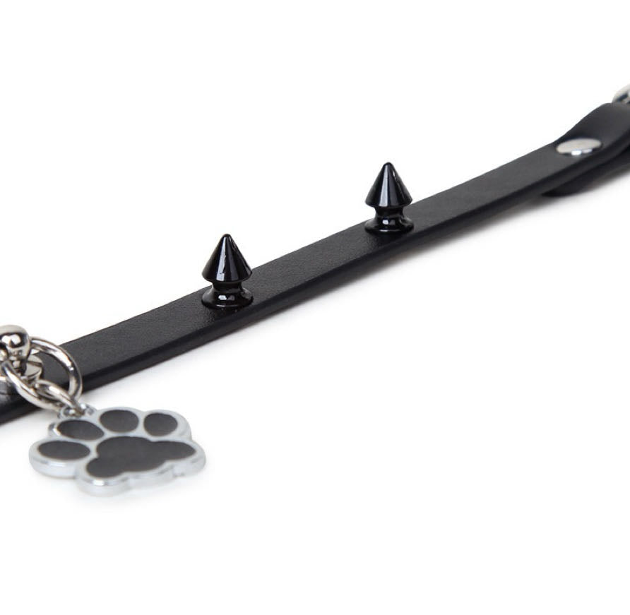 Black Spike Choker and Leash for Bdsm