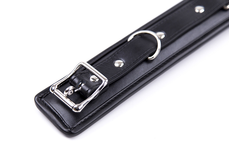 a black bdsm collar and leash set