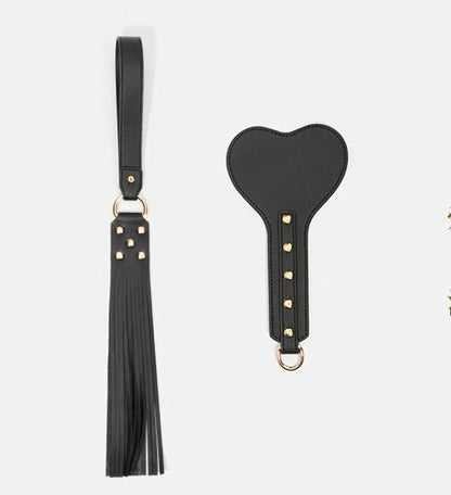 Luxury Leather Restraint Set | 10-Piece Leather Bondage Kit with Rustproof Gold Alloy Hardware