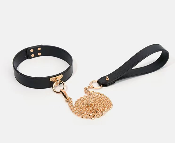 Luxury Leather Restraint Set | 10-Piece Leather Bondage Kit with Rustproof Gold Alloy Hardware