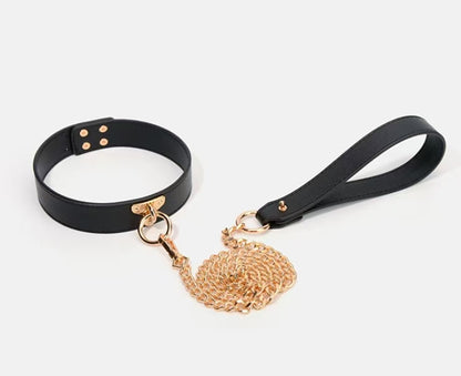 Luxury Leather Restraint Set | 10-Piece Leather Bondage Kit with Rustproof Gold Alloy Hardware
