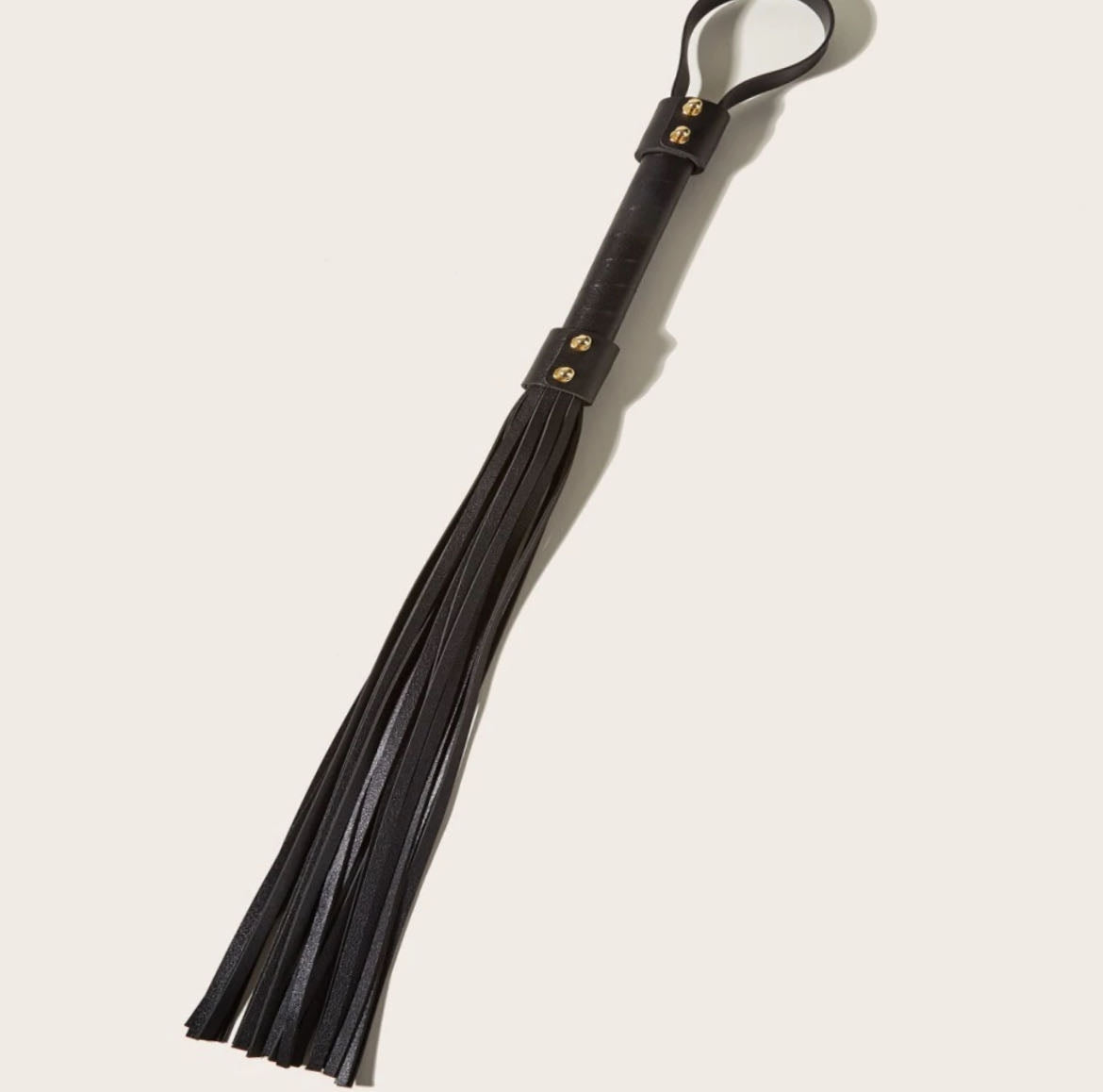 a black Leather Flogger BDSM Whips