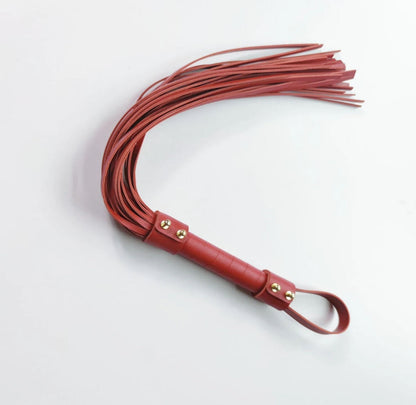 a red Leather Flogger BDSM Whips