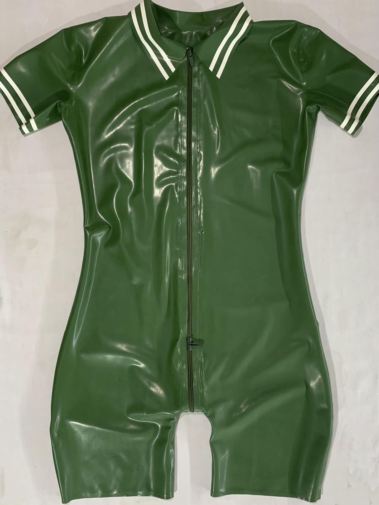 a green Latex Bodysuit Male