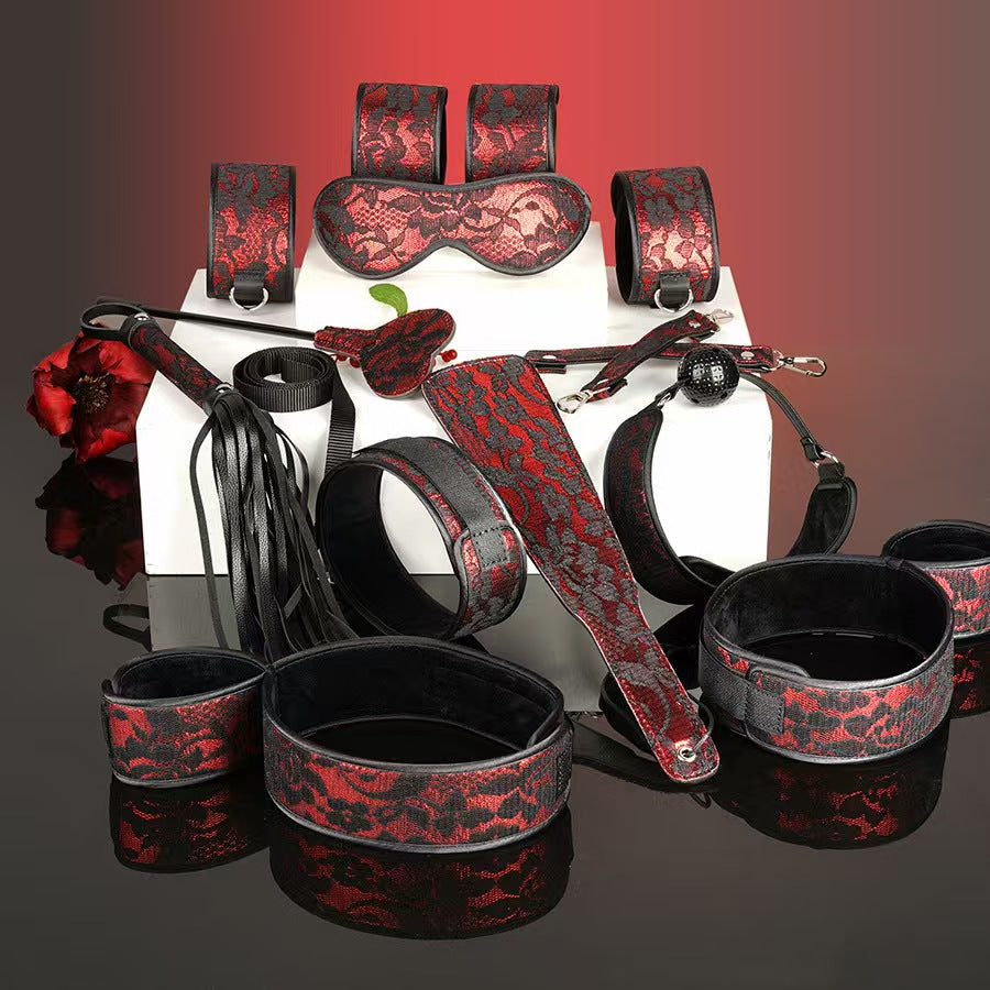 11-Piece Lace and Leather Restraint Set | Complete Couples Intimacy Kit