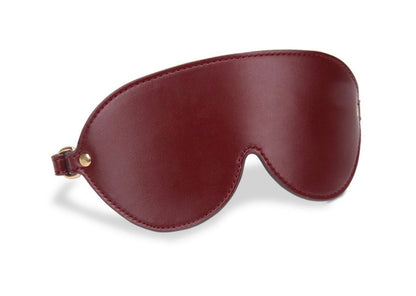 a wine leather blindfold