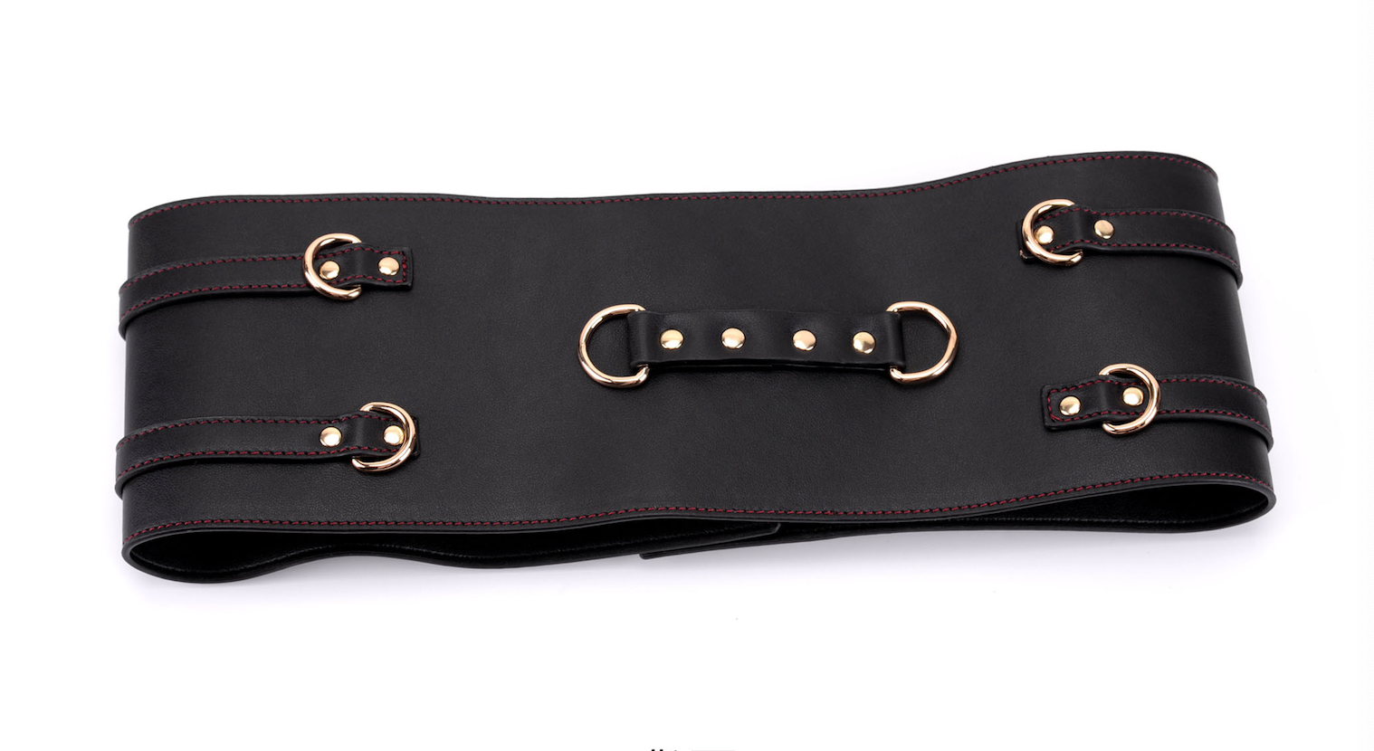 black leather bondage set