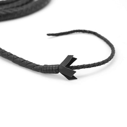 a black big bull whip