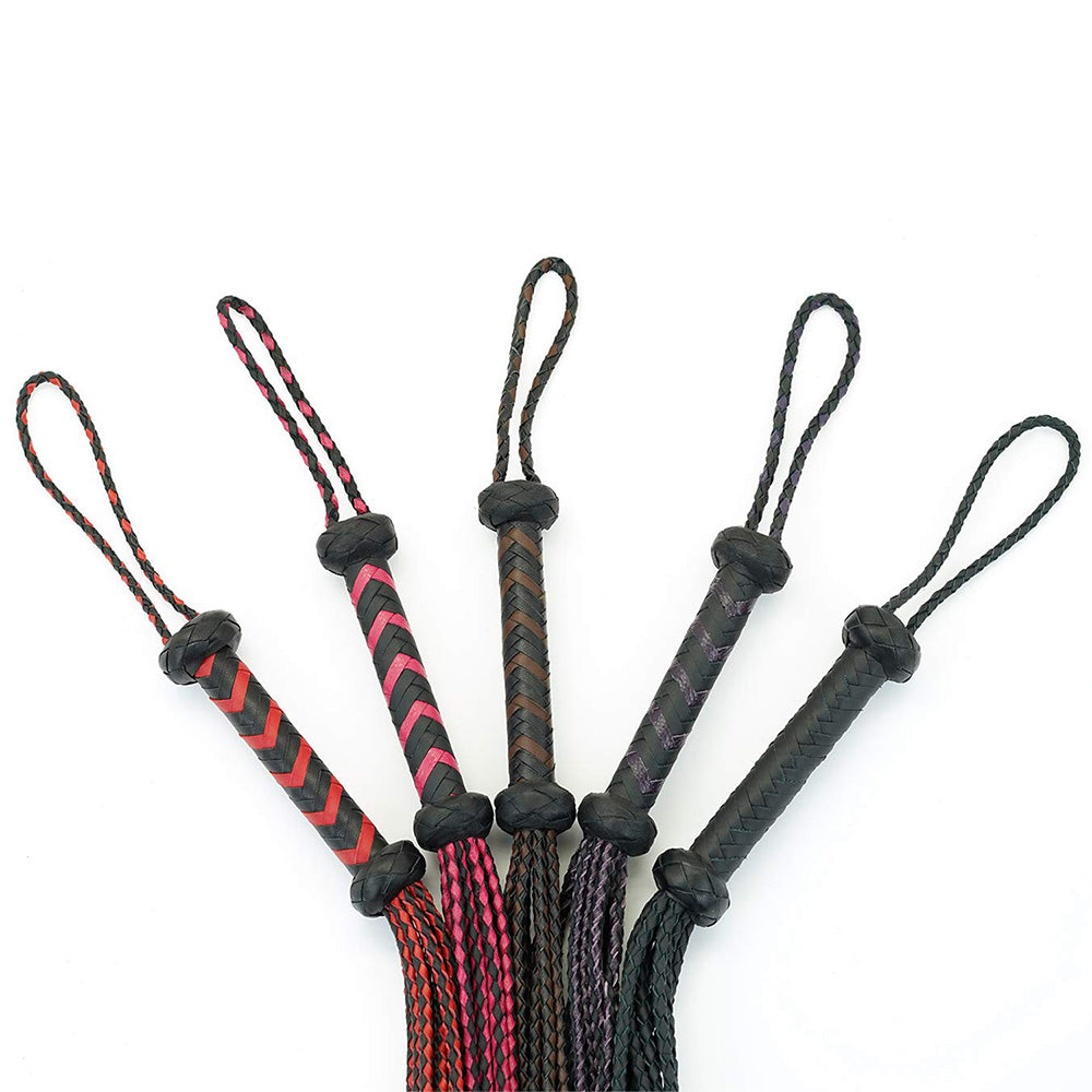 a braided leather bdsm whip