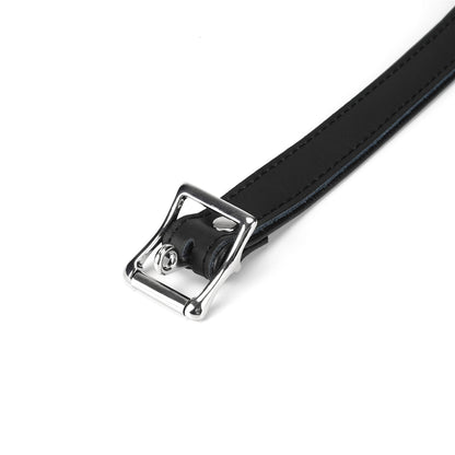 a black leather gothic choker collar