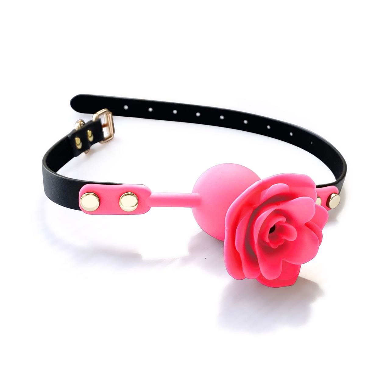 a pink Silicone Rose Ball Gag