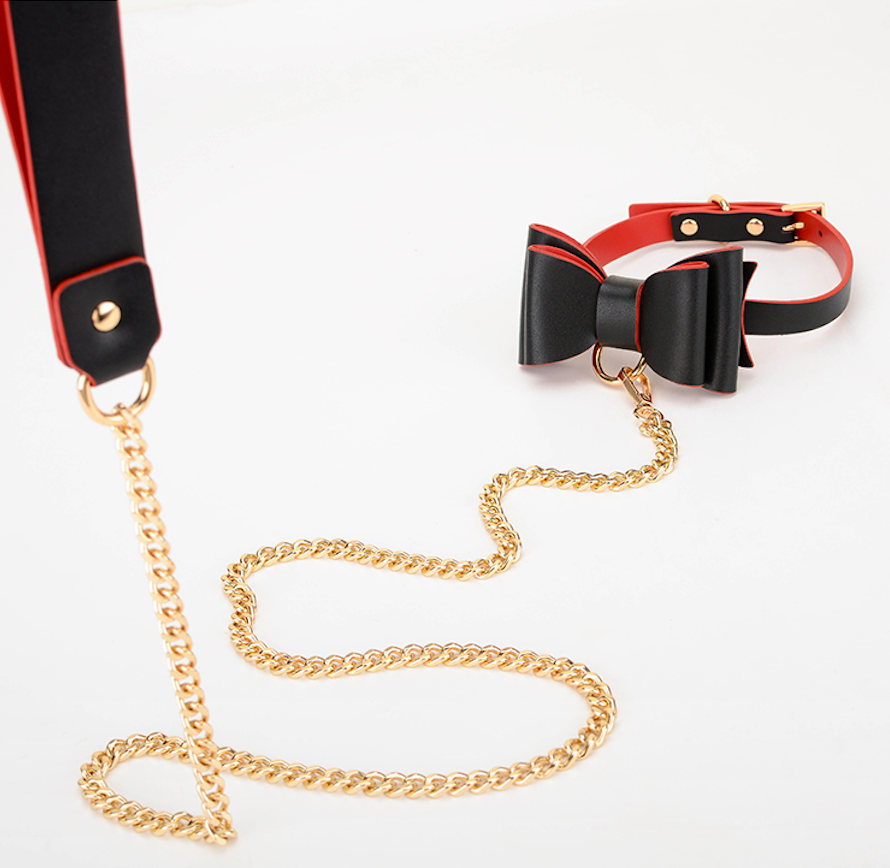 leather collar and leash for women