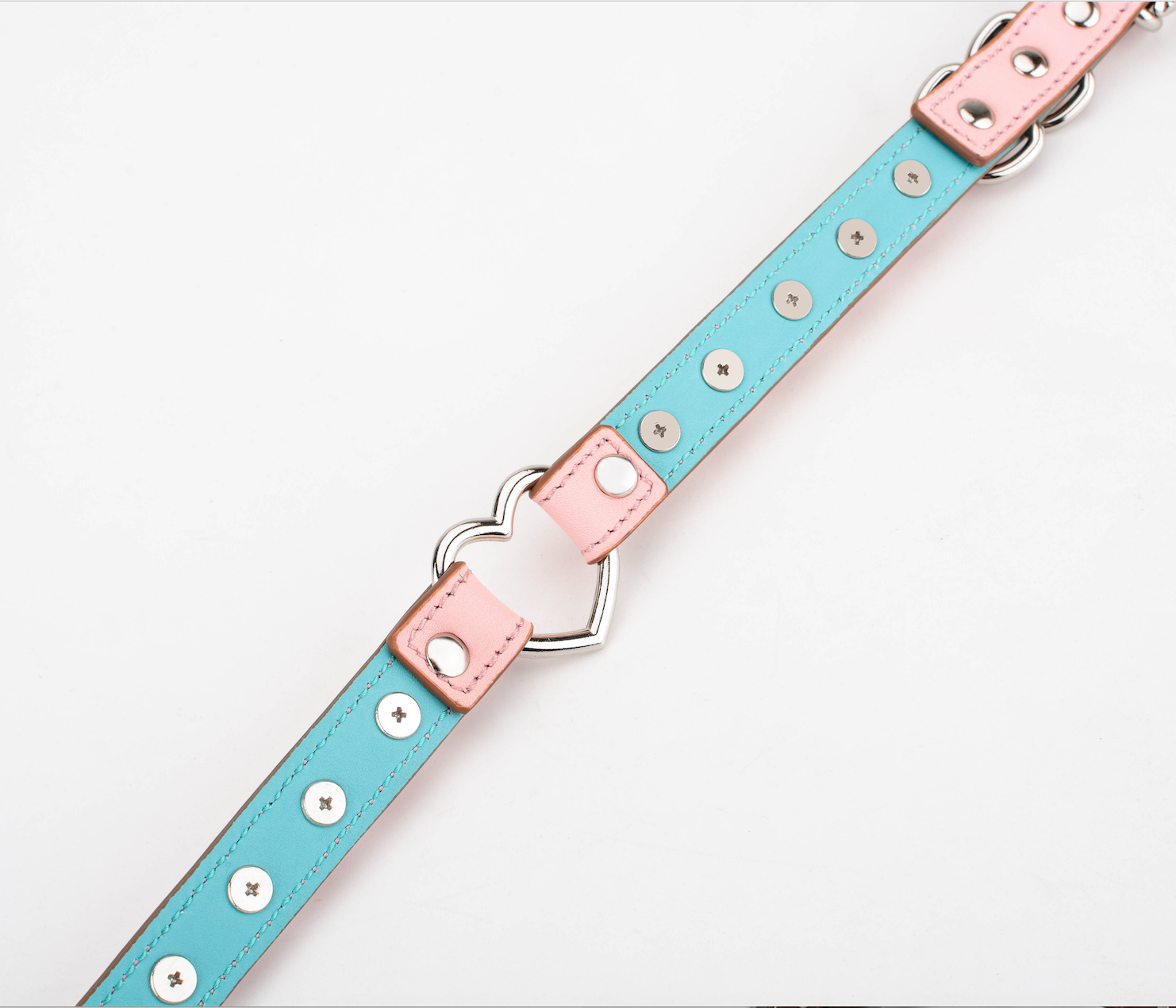  a pink spiked collar choker 