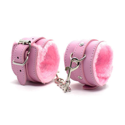 a pink leather handcuffs