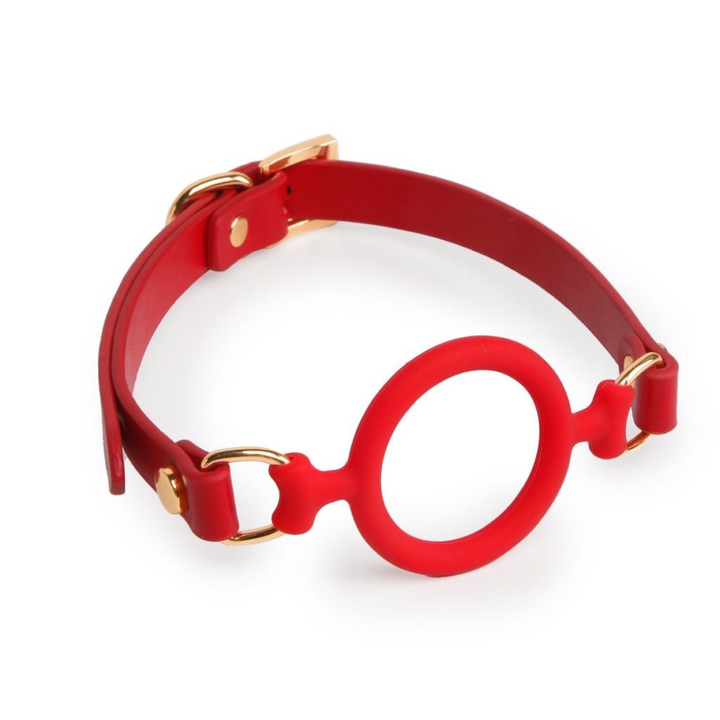 a red silicone o ring gag