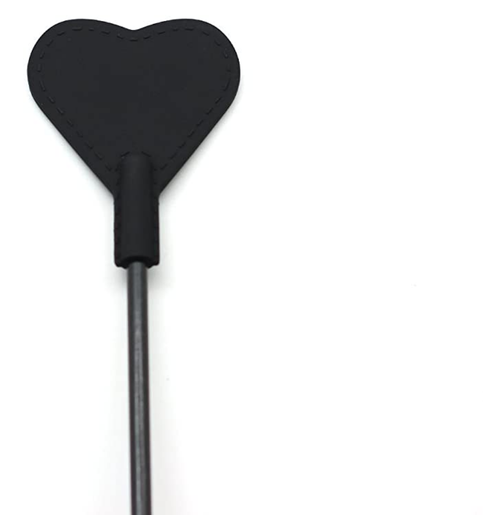 a black Heart Riding Crop riding crop sex toy