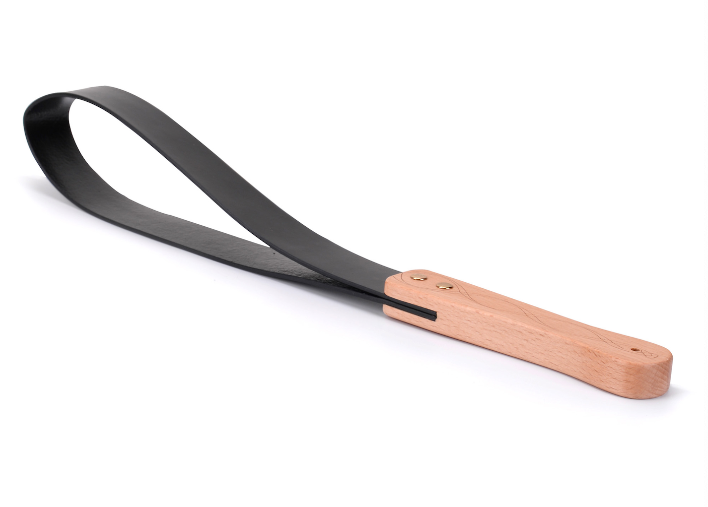 a black Spanking Paddles for Adults with wood handle